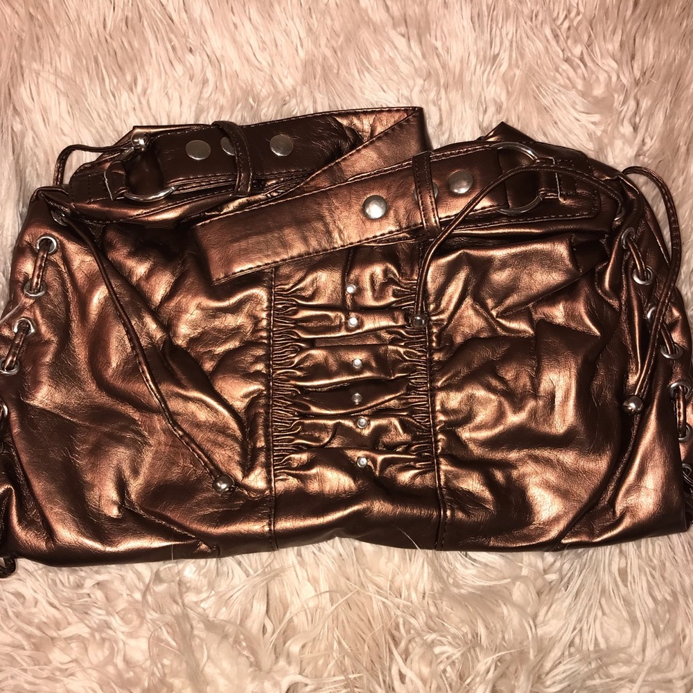 Cute brown metallic purse.